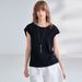 Luxury Women's Linen Cotton T-Shirt Summer Relaxed Breathable Knit Short Sleeve Top for Commuting Style Blouse_ecoleips.com