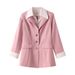 Women's Clothing 130 320 catties plus size POLO collar two piece suit jacket for women spring and autumn style slightly fat mothers for work commuting_ecoleips.com