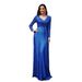 Women's Clothing New Dress Spring Solid Color Sequin Long Sleeved Temperament Lady Evening Dress_ecoleips.com