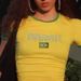 Cross-Border Short Slim Fit Letter European And American Y2K Women's Summer T-Shirt Crop Top Sexy Streetwear_ecoleips.com