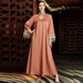 Women’s Clothing new color fantasy laser gradient tassel abaya long dress neckline hollow seam_ecoleips.com