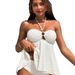 Women's Clothing New Split Swimsuit Female Sexy Bikini Halter Neck Sling Beach Vacation Swimsuit_ecoleips.com