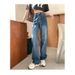 LiLi Apparel Women's Fleece-Lined Starry Galaxy Rhinestone Wide-Leg Jeans 2026 Winter High-Waisted High-End Floor-Length_ecoleips.com