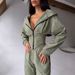 Autumn And Winter Women's Clothing Solid Color Waist Hooded Sweater Trousers Suit Sports And Leisure_ecoleips.com