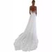 Women's Clothing Wedding Dress Forest Series Bride Simple Deep V Neck Large Backless Travel Photography Small Tail Soft Yarn Fishtail_ecoleips.com