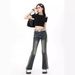 Trendy High-Waisted Pure Cotton Short T-Shirt, Short Sleeve, Summer Vintage Waist-Exposed Design, Niche Women's Top, Ins_ecoleips.com