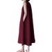 2026 Summer Solid Color Cotton Linen Sleeveless Plus Size Loose Korean Style Tank Dress, Round Neck Mid-Length Dress_ecoleips.com