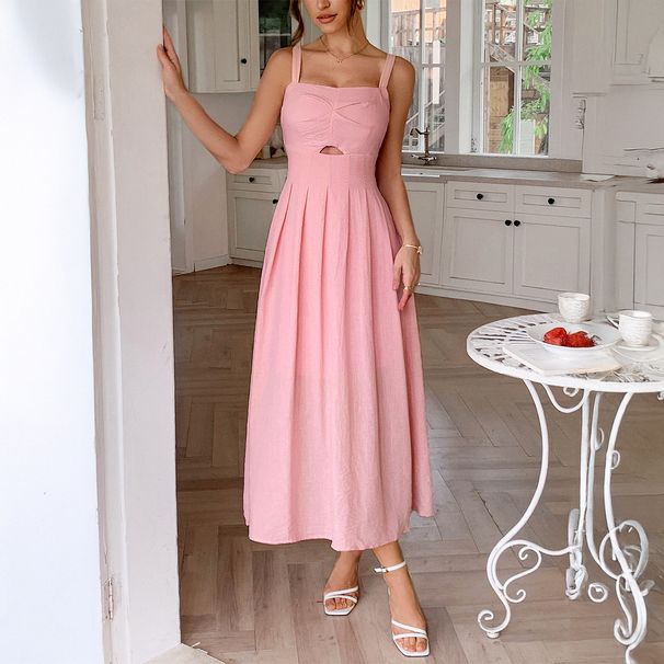 DiYun European And American Casual Vacation Suspender High-end Long Dress Women's Clothing 2025 Spring/summer_ecoleips.com