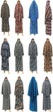 Hooded Headscarf Short Skirt Two-Piece Set Printed Floral Worship Fashion Ethnic Style Long Robe_ecoleips.com