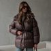 Drawstring Slim Cotton Clothes, European, American 2025 Winter New Hooded Zipper Cotton Clothes, Comfortable And Warm Cotton Clothes Jacket_ecoleips.com