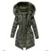 Women's Clothing Winter plus velvet thickened coat for women version loose BF large fur collar medium and long camouflage cotton coat_ecoleips.com