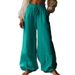 Women's Solid Color Casual Loose Pants Autumn Fashion Wide Leg Elastic Waist Literary Style with Pockets European American Cross Border 2026_ecoleips.com