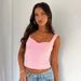 Y23TP728 European And American Women's Spring New Casual Slim-fit Patchwork Cropped Solid Color Square-neck_ecoleips.com