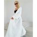 Women's Oversized Knit Cardigan Sweater - Long Cozy Faux Mink Fur Coat For Winter, Loose Fit, V-Neck, 3D Pattern, Boho Chic_ecoleips.com