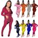 Women's Solid Color Two-Piece Suit Zipper Design Autumn Fashion European American Style Personalized Fit CN0049_ecoleips.com