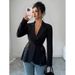 ZOEVA 2026 Spring New Color Contrasting Lace Waist Slimming A-line Women's Suit Coat_ecoleips.com