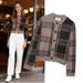 Women's Plaid Knit Cardigan – Long Sleeve Open Front Sweater Coat (S-L, Classic Checkered Pattern)_ecoleips.com