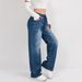 Plus Size High Waist Wide Leg Jeans For Women – Comfortable Loose Fit Stretch Denim Pants With Drawstring, Washed Blue Casual Trousers_ecoleips.com
