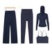 Women's Clothing Women's Y Shaped Vest Hooded Jacket Cropped Straight Leg Pants Four Piece Set Slim Fit Outerwear Stretch Clothing Sportswear_ecoleips.com
