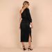 New Cross-border Women's With An Asymmetrical Design, Slanted Shoulder Sleeves, Elegant And Stylish, Pleated Waist,_ecoleips.com