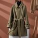 Luxury Double-Faced Wool Coat For Women - Oversized Mid-Length Trench Coat, 100% Pure Wool, Handcrafted, Belted Waist, Workwear & Casual Elegance_ecoleips.com