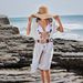 2025 New Cover Up Women's Hand Hooked Stitching Lace Up Knitted Beach Skirt Holiday Bikini Swimsuit Sun Protection Clothing_ecoleips.com