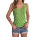 Real Shot Of The New Summer Solid Color V-neck Hollow Leaf Sleeveless Knit Vest For Vacation. Cross-border_ecoleips.com
