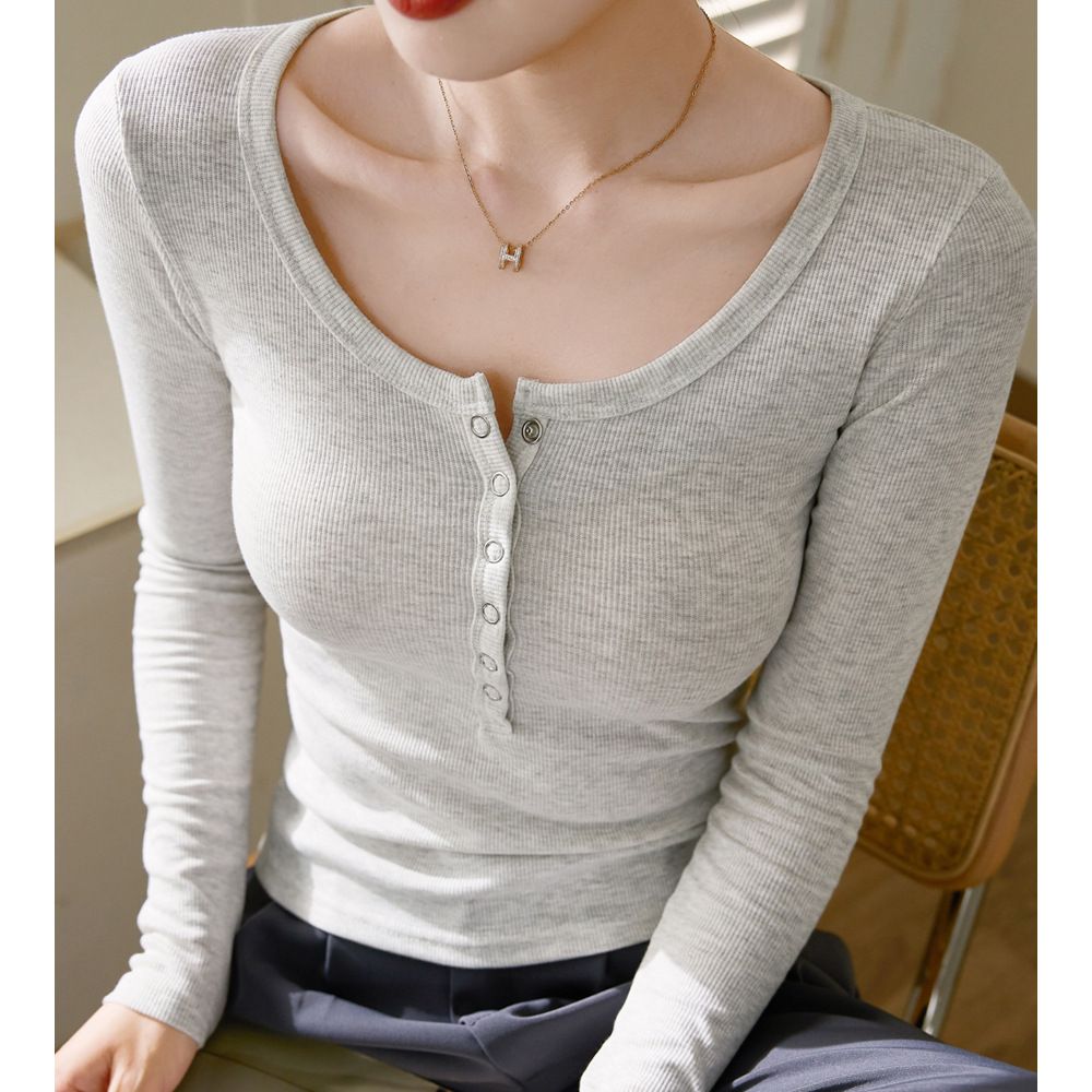 2025 Button Down Bottom Shirt For Women's Autumn/Winter 2025 New Outside To Show Off Thinness, Worn On The Ide Long_ecoleips.com