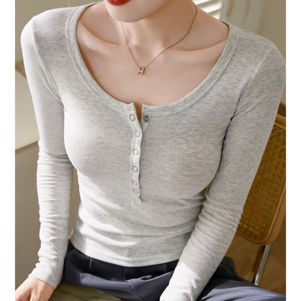 2025 Button Down Bottom Shirt For Women's Autumn/Winter 2025 New Outside To Show Off Thinness, Worn On The Ide Long_ecoleips.com