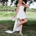 Women's Clothing Tube Top Light Wedding Dress New Bride White Simple Temperament Out Party Short Evening Dress Dress_ecoleips.com