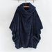 Women's Oversized Batwing Sleeve Coat – Fleece Lined Button Down Collar With Pockets, Streetwear Fashion Outerwear For Fall Winter_ecoleips.com