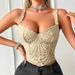 European And American Foreign Trade Sexy Lace Underwire Diamond Fishbone Cropped See-through Hot Girl Slim-fit Tank_ecoleips.com