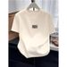 Women's Slim-Fit Pure Cotton Short Sleeve T-Shirt – Structured Shoulder, Vertical Stripe Design, Lightweight & Breathable For Spring & Summer_ecoleips.com