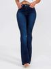 K New High Waisted Slim Fit Elastic Flared Jeans For Women_ecoleips.com