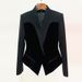 K New Fashionable Slim Fit Structured Velvet Patchwork Suit Jacket_ecoleips.com