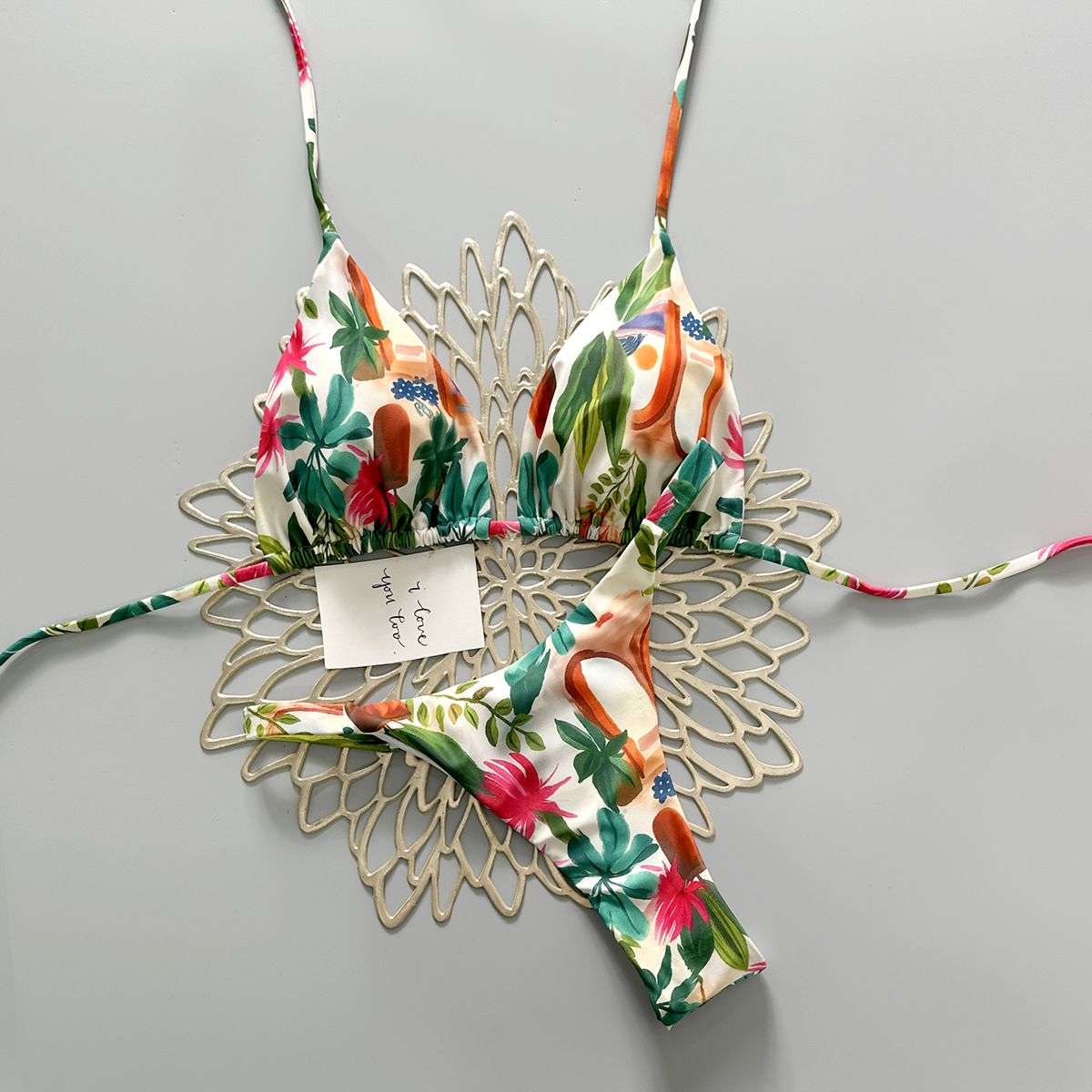 2026 Floral Print European American Style Bikini Backless Vacation Two Piece Swimsuit for Women Sexy Polyester Nylon Regular Size_ecoleips.com