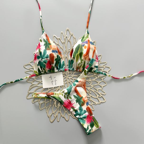 2026 Floral Print European American Style Bikini Backless Vacation Two Piece Swimsuit for Women Sexy Polyester Nylon Regular Size_ecoleips.com
