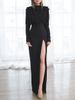 Women's Clothing Spring And Summer New Summer Fashion Dress High Neck Pullover Slit Long Skirt_ecoleips.com