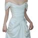 Off-the-shoulder Light Wedding Dress, Simple And Elegant, Satin French Vintage Forest Style, Engagement Dress Women,_ecoleips.com