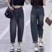2025 Spring/Summer New Plus Size Vintage Harem Women, Slimming High-Waisted Cropped Jeans For Petite Pear-Shaped Figures_ecoleips.com