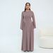 Voya Women's Plus Dress-Long Sleeve Crew Neck A-Line Dress In Premium Single-Sided Linen-Casual Modest Elegant Daily Wear For Women, Flowy & Comfortable_ecoleips.com