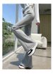 Gray Micro-pull Sweatpants Women's 2025 New Autumn Small Drape And Thin Horseshoe Flared Pants American Sweatpants_ecoleips.com