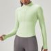 Women's Half-zip Yoga Suit Long Sleeve Stand-up Collar Sport Fitness Top Quick-dry Nude Feeling Running Tights_ecoleips.com