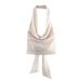 10687-Summer New Women's Clothing In European And American Style, Halter Neck, Lace-up, Backless, Small Camisole Top_ecoleips.com