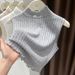 Women's Turtleneck Sleeveless Vest 2025 Spring And Autumn New Stylish Warm Brushed Collar Inner Layer Top_ecoleips.com