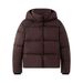 Women's Short Puffer Jacket – Waterproof Stand Collar Hooded Coat For Winter Warmth & Style_ecoleips.com