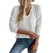 Diyun 2024 Autumn/Winter Foreign Trade Women's Tops European And American Loose Casual V-Neck Long_ecoleips.com