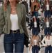 Women's Vintage Suede-Like Double-Breasted Jacket – Long Sleeve Retro Coat In 9 Colors (Black/Army Green/Brown/Taupe/Gray/Khaki/Beige/Wine/Navy)_ecoleips.com
