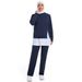 Muslim Women's Two-Piece Sportswear Set, Patchwork Arabic Solid Color Long Sleeve Sweatshirt Outdoor Sports Suit_ecoleips.com