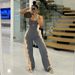 K Women's Fashion Contrasting Color Personalized Tassel Casual Leggings Jumpsuit_ecoleips.com